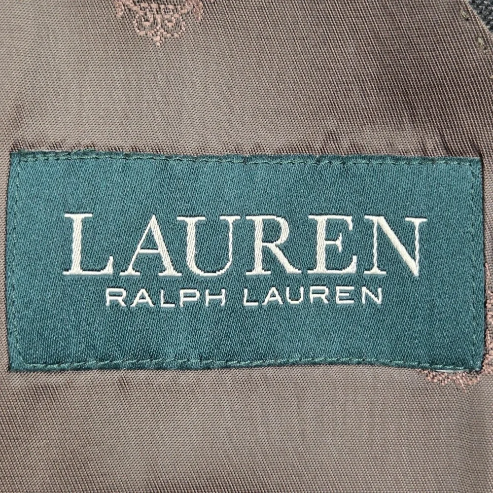 Lauren Ralph Lauren Mens 48L‎ Wool Blazer Gray Windowpane Plaid Suit Jacket